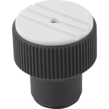 KIPP Torque Knurled Knob Size:2 D=M05, Thermoplastic Black Ral7021, Comp:Steel, Cap:Gray Ral7035 K0277.2055